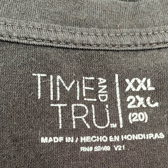 Black V-Neck T-Shirt Time And Tru - Picture 2 of 8